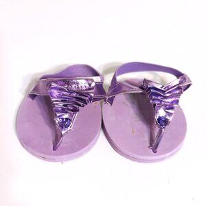 Build A Bear Workshop Purple Shoes Sandals With Metallic Ruffles